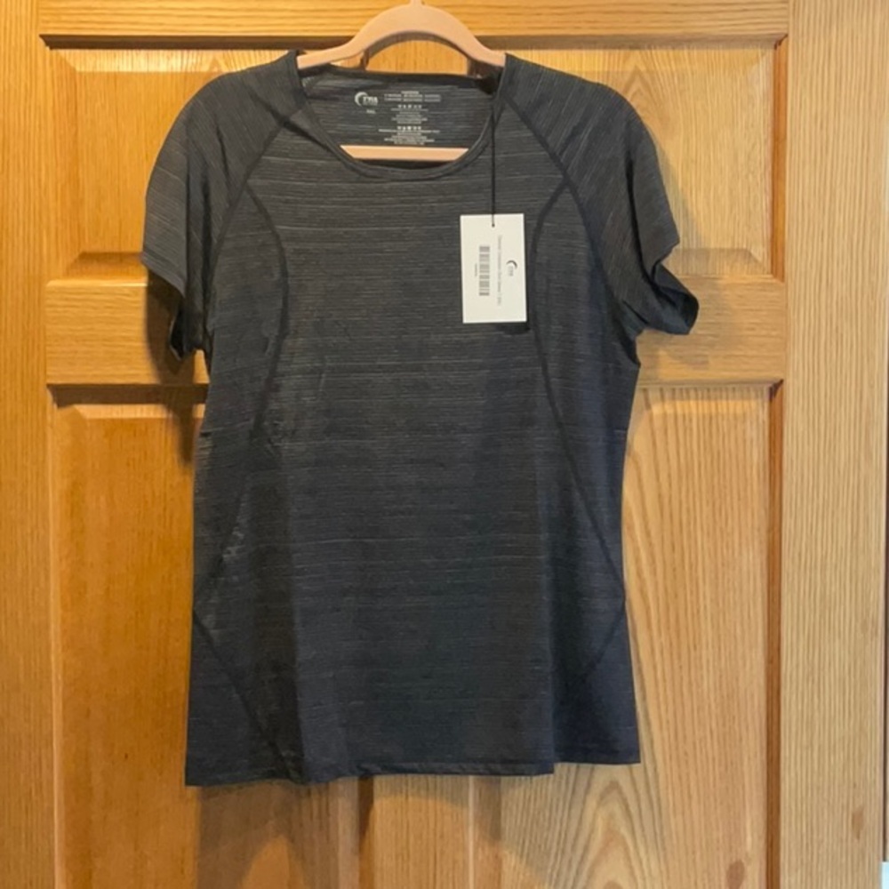 Gray Fitted Ribbed Short Sleeve T-Shirt